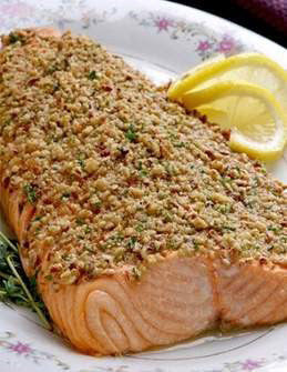 Agave Mustard Walnut Crusted Wild Caught Salmon